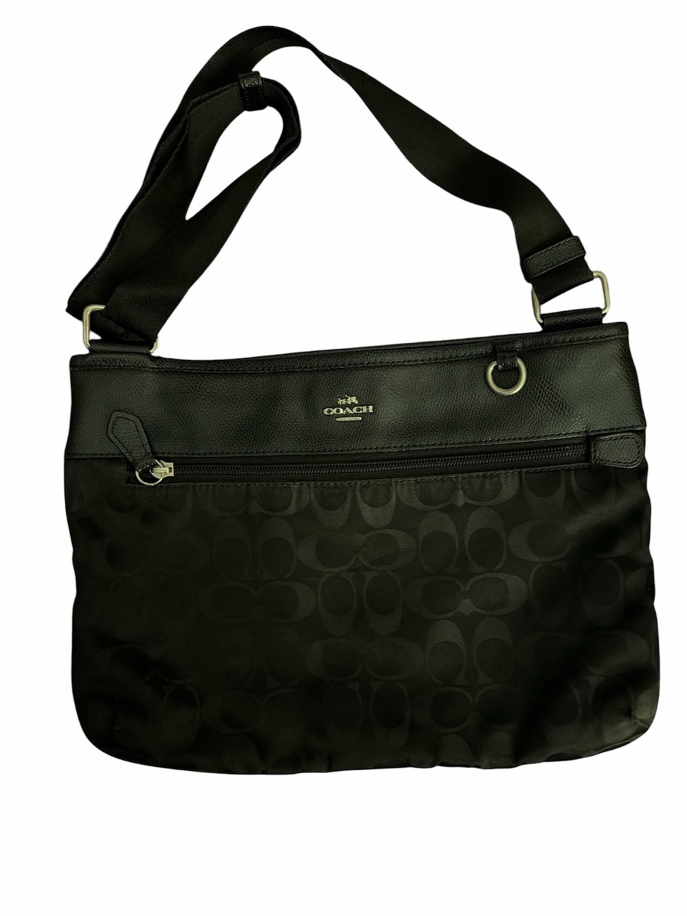COACH SPENCER BLACK LOGO SHOULDER ADJUSTABLE STRAP HANDBAG PURSE